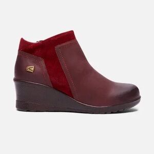 Keen red dahlia‎ wedge ankle boots women's size 9 boho casual contemporary